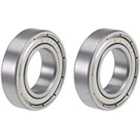 sourcing map 6902ZZ Rodamientos Rígidos Bolas 15mm x 28mm Z2 x 2 Unidades 7mm Acero Blindado Doble Cromo